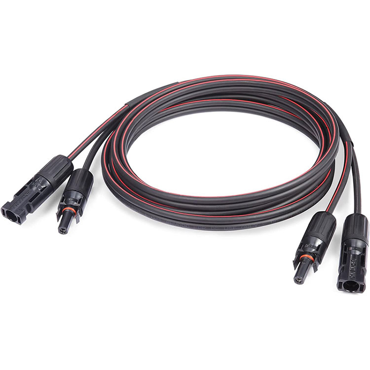 30Ft Sor û Reş Twin Core Solar Cable 10AWG