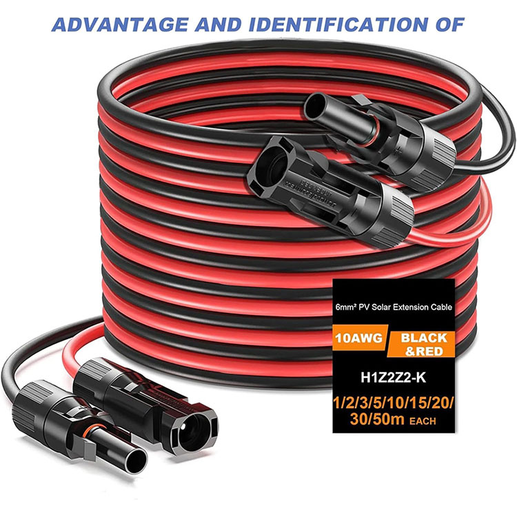 50 Feet 10AWG Extension Cord ji bo Pergala PV ya Siwarkirî ya Erdê